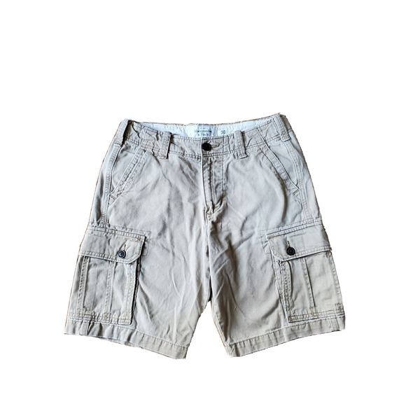 Abercrombie & Fitch Mens Heavy Weight Cargo Shorts Size 30 Khaki - Picture 1 of 11